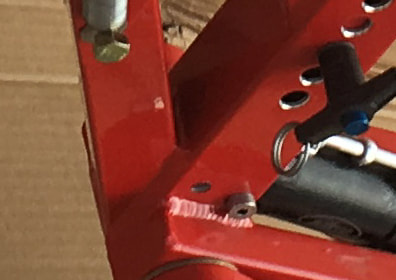 Closeup of iSkibike frame construction