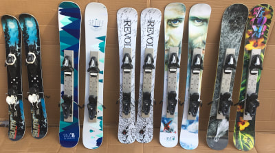 Five pair of skis that fit iSkibike